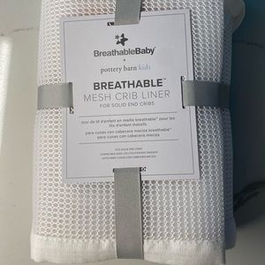 Pottery Barn Kids Breathable Mesh Crib Liner. For SOLID end cribs. NWT